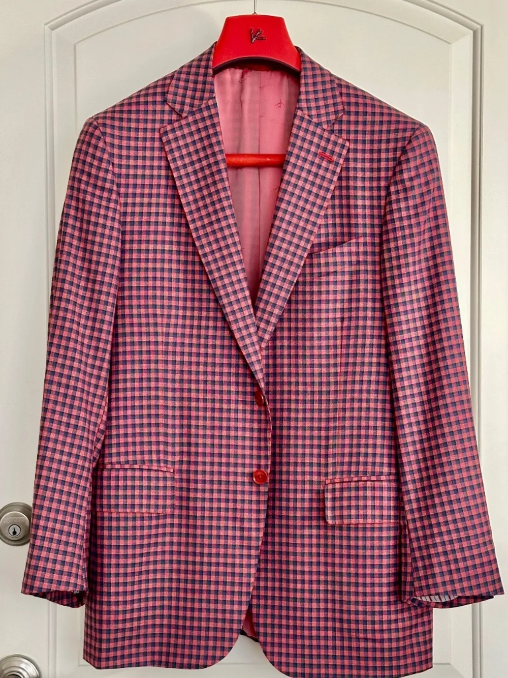 Isaia Checked Sports Blazer Mens SZ 50 IT / 40 US